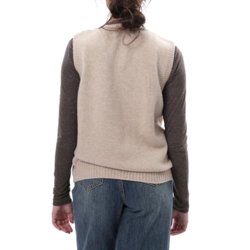 Image of Amazhiyu Womens 100% Wool Sweater Vest Sleeveless V Neck Knitted Pullover Top