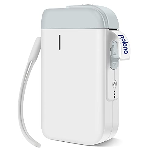 Polono P10 Label Maker, Thermal Label Printer Inkless Bluetooth Label Maker with Tape, Portable Wireless Connection Label Printer for Home, Kitchen, Office, Business, Rechargeable Battery (White)