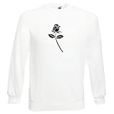 Black Dragon - Sweatshirt Herren & Damen weiß - XL - Fruit of The Loom - Bedruckt - Rose - Fasching Party Geschenk Funshirt