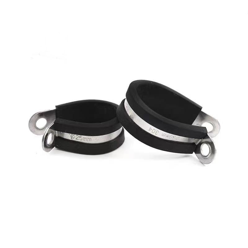 Abrazaderas de tubo tipo P reforzadas (2-10 unidades) con goma, abrazaderas manguera acero inoxidable, R, abrazadera cable individual(16mm(8pcs))