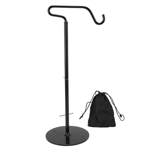 Camping Lantern Stand, 31.5cm Aluminum Alloy Outdoor Lamp Hanger with Hook, Adjustable Height Tent Light Pole Hook for Camping Fishing Hiking