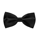 Rusty Bob - Fliege in Uni - Schleife gebunden und verstellbar (12cm x 6,5cm) - für die Hochzeit, die Konfirmation, zum Anzug oder Smoking - schwarz- (uni)
