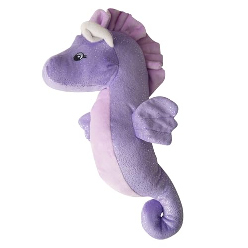 SNUGAROOZ Cute Shelly The Sea Horse Stuffed Animals for Dogs, Cool Puppy Toys, Tough & Durable Soft Squeaky for Chewers, for Pet - (17 inches, Purple)