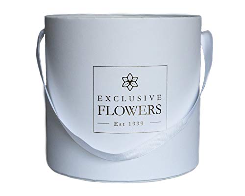 Gift Box Round Luxury Flower Box Wedding Decor Handmade In Europe 3 Sizes 4 Available Colors Exclusiveflowers (White) #TOP1