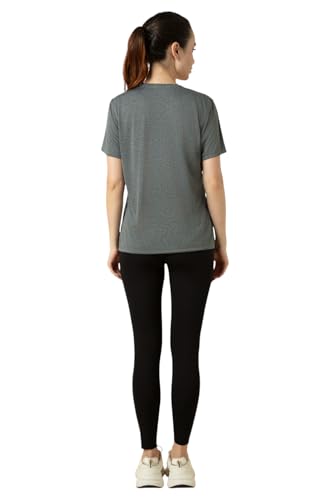 Image of Van Heusen Women's Polyester Relaxed Fit Pro Active Anti Bacterial Sports T Shirt - Relax Fit, Round Neck, Short Sleeve