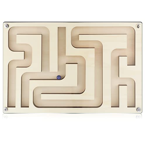 Marble Maze Circuit Game Dementia Activities for Elderly Seniors Wooden Maze Board Games Toy Gifts for Alzheimer's Patients Activities, Dementia Care, Improving Skills and Coordination (Simple Style)