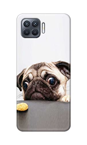 Image of PRINTFIDAA� Printed Hard Back Cover Case for Oppo F17 Pro | Oppo A93 4G | Oppo Reno4 F | Oppo Reno 4 F Back Cover (Pug Dog) -2808