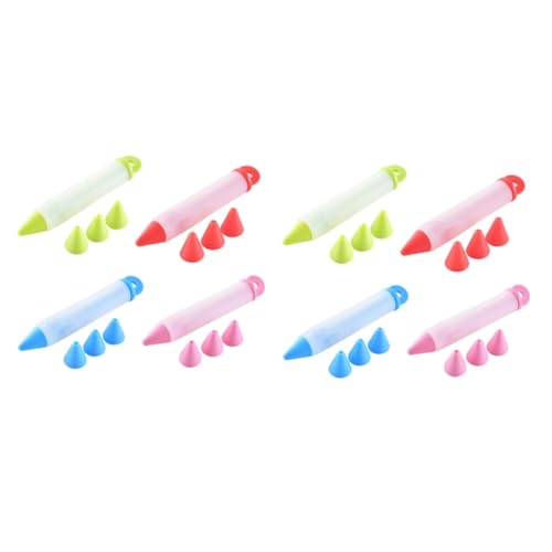 TOPBATHY 32 Pièces Stylo Passepoil Stylo à pâtisserie Chocolat Gourmand Buses crème au Beurre décor Pompe à crème Outil de Cuisson en Silicone gâteau Positionner cuillère à Dessert Rouge