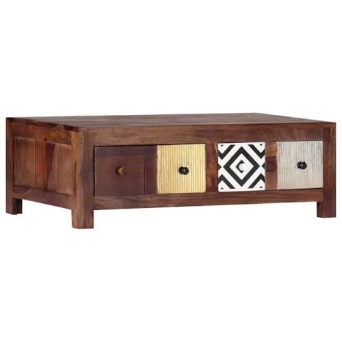 Table basse bois massif acacia pour optimiser le rangement du salon - 6