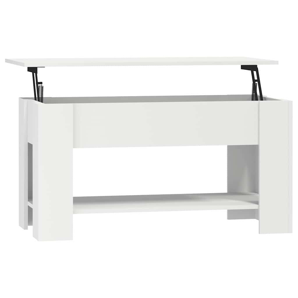 Natulvd Lift Top Coffee Table, Lifting Space Saving Storage Shelf | Lift Up Coffee Table Top for Living Room Office Entryway, 101x49x52 cm (White)