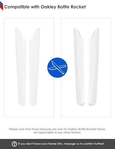 Image of BLAZERBUCK Replacement Temple Sleeves Ear Socks for Oakley Bottle Rocket OO9164 Sunglass - Black + White