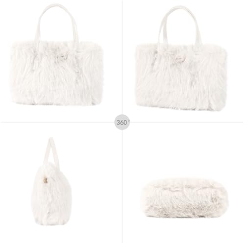 Hoce Women Plush Crossbody Bag Soft Fluffy Faux Fur Tote Handbag Cute Mini Shoulder Bag3