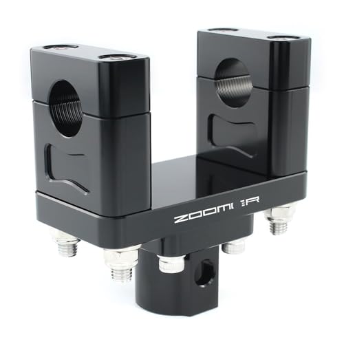 Support de guidon noir en aluminium usiné pour moto Zoomer et Ruckus