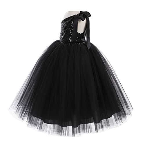 ekidsbridal One-Shoulder Sequin Tutu Junior Flower Girl Dresses Princess Dresses 1822