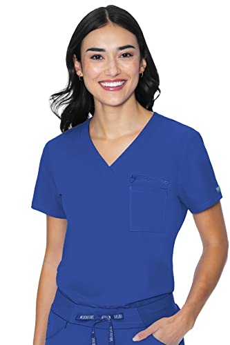 Med Couture V-Neck Chest Pocket Top, Modern Classic Fit, Moisture Wicking, Ultra Soft with 360 Stretch, SPF 50-8482