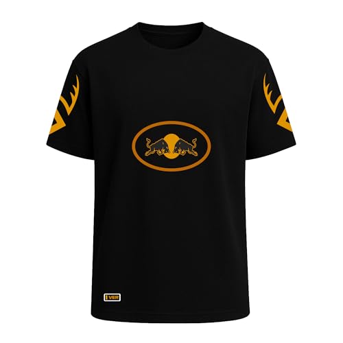 Image of MAX-GOLDFOIL T-Shirt 100% Cotton Graphic Printed Oversized Tshirt for Men & Women Black T-Shirt