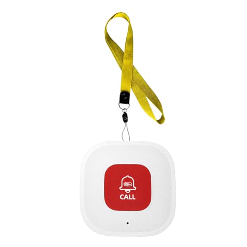 XPEX 1 Pezzi WiFi Salvavita Anziani Pulsante Emergenza Anziani Sistema di Allarme di Emergenza per i Cittadini Anziani Pazienti Disabili Anziani,Supporto solo 2.4GHz Wi-F e uso internoi