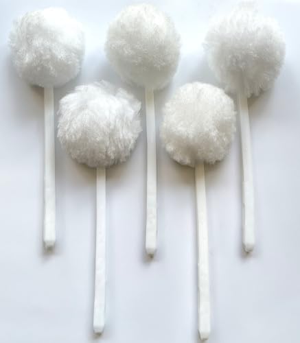 Image of Bowl Brush Toilet Cleaning Brush Set Soft Polyester Head 15x5 inches White (5Pack)