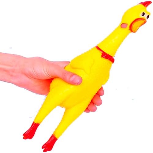 Brinquedo Galinha 31Cm Para Cães, Brinquedo para Pet Amarelo de 31CM, Ideal Para Cachorro e Cão de M