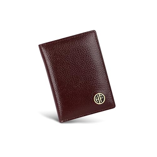 HAMMONDS FLYCATCHER Genuine Leather Card Holder Wallet for Man & Women, RFID Protected ATM/Credit Card Holder Wallet for Men with 6 Slots, Gift for Men, Father, Husband, Boyfriend - Brown