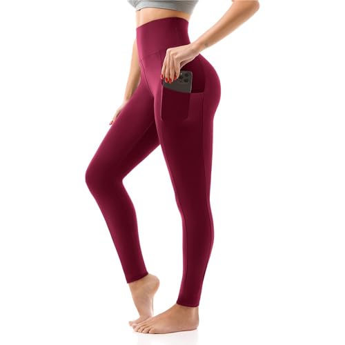 SINOPHANT Sport Leggings Damen mit Taschen, High Waist Sportleggins Lang Blickdicht Laufhose Fitnesshose Sporthose Yogahose für Yoga Sport(#1er Pack Weinrot Seitentasche,L-XL) SINOPHANT Sport Leggings Damen mit Taschen, High Waist Sportleggins Lang Blickdicht Laufhose Fitnesshose Sporthose Yogahose für Yoga Sport(#1er Pack Weinrot Seitentasche,L-XL)