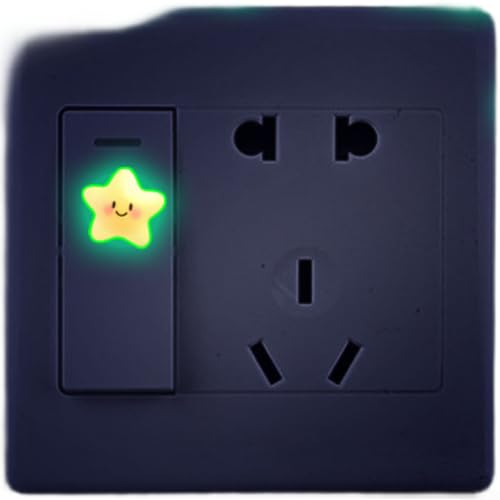TDCuizent Calcomanías fluorescentes que brillan en la oscuridad, calcomanías fluorescentes para decoración de habitación de niños, arte de vinilo de PVC azul y verde vibrante para paredes, azulejos de