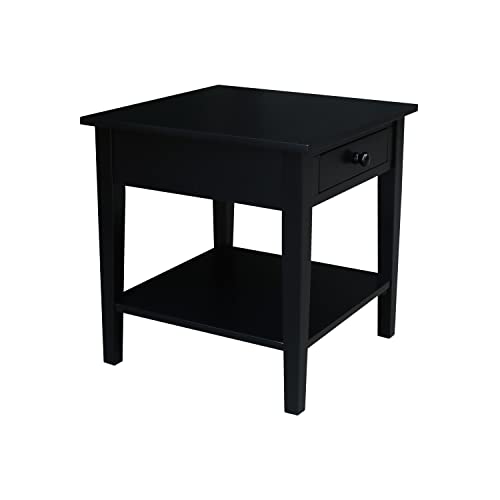 Ic International Concepts End Table, Black #TOP3