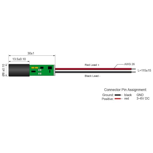 image for Quarton Direct Green Laser Module VLM-520-51 LPA (Non-DPSS Green Dot L