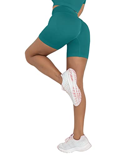 Merlvida Cintura Alta Leggins Cortos Mujer Push Up Pantalones Cortos Deporte sin Costuras Gym Shorts Elásticos Mallas Cortas Opacos Ropa Verano Leggings Deportivos para Yoga Fitness Running