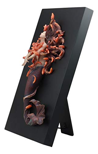 Ebros Sheila Wolk Metamorphosis Statue Mermaid With Goldfish Hair Easel Back Plaque 13.75" Tall #TOP3