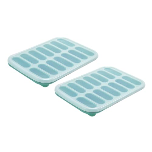 Alipis 2 piezas Bandejas de Silicona para Cubitos de Hielo con Tapa Molde para Hielo y Salchichas Resistente Altas Temperaturas de Verde Multifuncional para Horno y Congelador