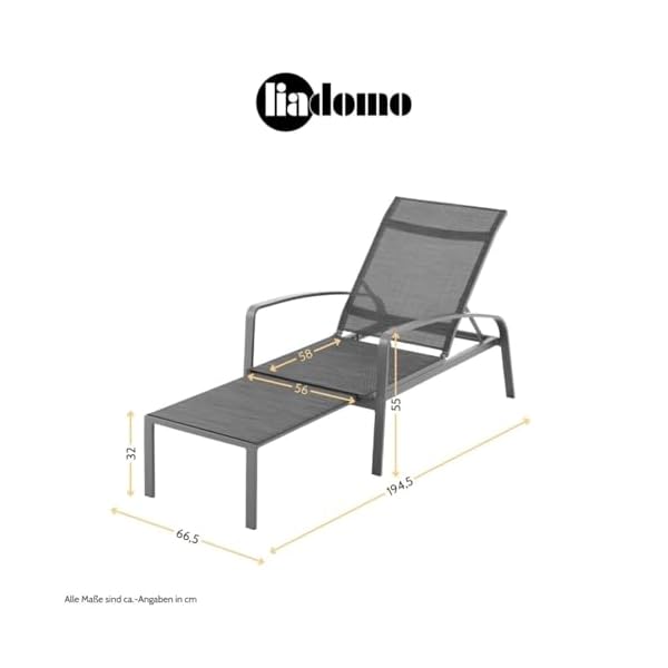 Deckchair Atessa Aluminium Anthrazitgrau