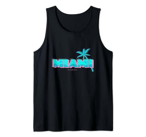 Miami Florida Vacation Vintage 80s Beach Palme Canotta