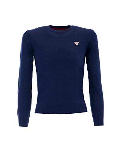 Jersey Guess L0YR03Z de punto premium azul para hombre con acabados de alta costura