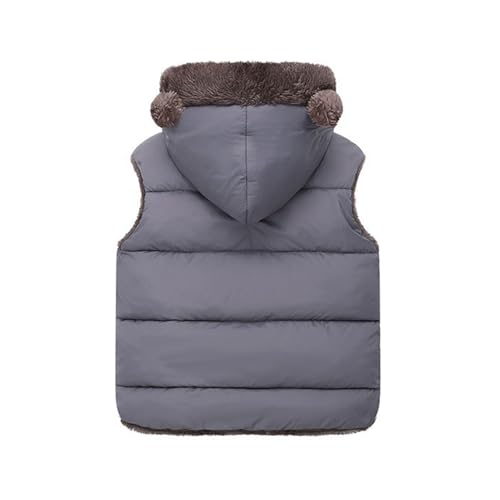 Kids Boys Girls Vest with Hooded Zipper Sleeveless Jacket Winter Warm Waistcoat Outwear with Pockets2