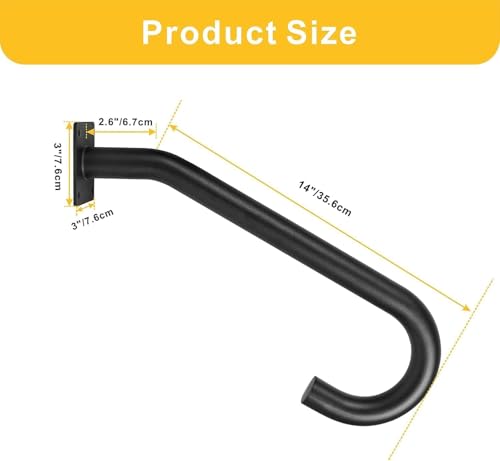 VANROUG 2 Pcs Handrail for Outdoor Steps 1-3 Step Stair Handrail Safety Grab Bar for Stairs U-Shaped Handrail Black Wall Mounted Stair Railing Kit for Garage Porch Deck Entry Steps - Image 2