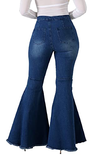 Bell Bottom Jeans for Women High Waisted Skinny Ripped Destroyed Flare Classic Denim Pants Fashion2