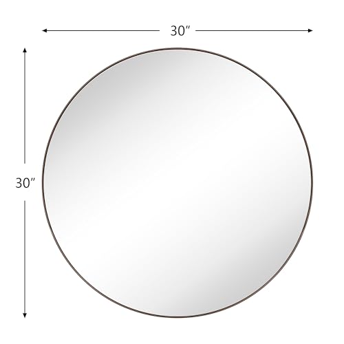Image of TEHOME 30 inch Oil Rubbed Bronze Round Mirror Circle Bathroom Vanity Mirror