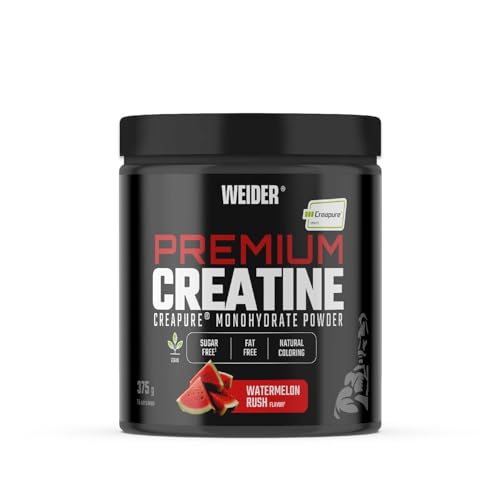 Weider Premium Creatine (375g) Sabor Sandía, Creatina Monohidrato 100% Creapure, Sin Azúcar, Vegano, Aumento del Rendimiento Físico (75 Porciones)