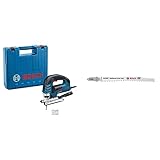 Bosch Professional Stichsäge GST 150 BCE (780 Watt, im Koffer) + 5x Stichsägeblatt Expert ‘Hardwood 2-Side Clean’ T 308 BF (für Kunststoffbeschichtete Platten, L 117 mm, Zubehör) Bosch Professional Stichsäge GST 150 BCE (780 Watt, im Koffer) + 5x Stichsägeblatt Expert ‘Hardwood 2-Side Clean’ T 308 BF (für Kunststoffbeschichtete Platten, L 117 mm, Zubehör)
