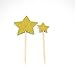 Heamarty 40 Pcs Twinkle Gold Star Cupcake Toppers DIY Glitter Mini Birthday Cake Snack Decorations Picks Suppliers Party Accessories for Wedding Shower