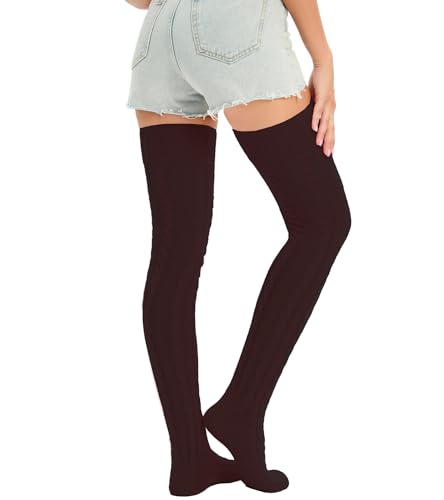Image of Sexybody Women's Thigh High Socks Over the Knee Knit Socks, Winter Leg Warmers Stockings Knee High Tube Arctic Fleece