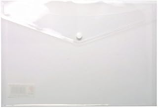 A4 Clear Stud Wallet Folder Plastic Document Holder File Popper Wallets (Pack of 5)