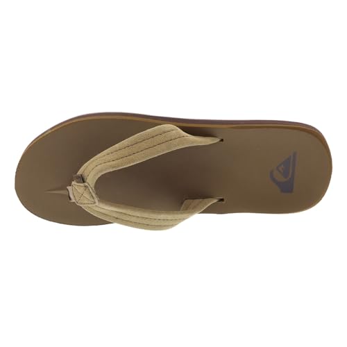 Image of Quiksilver Carver Suede Flip Flops for Men, Arch Support Athletic Mens Sandals, Thong Mens Slides