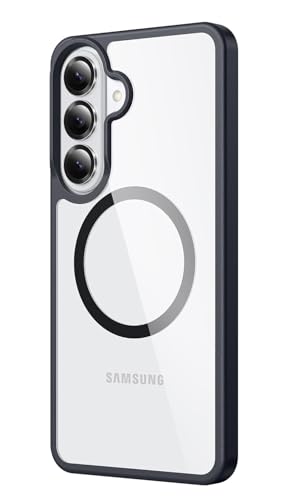 Image of NISHTECH for Samsung Galaxy S26 5G Case: Clear Magnetic Slim Fit Case Compatible with Magsafe Rugged Protective Transparent Cover (Black Magnetic)