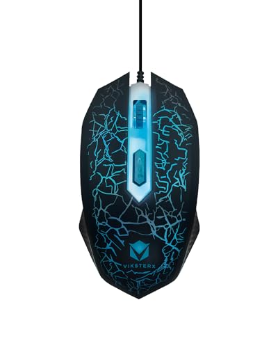 VIKSTERX - VX110 LED Backlit Wired Gaming Mouse with 3 DPI Settings| Durable and Compact| Plug and Play| DPI Switch