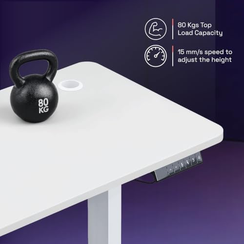 Image of Wakefit Study Table | 5 Yr Warranty | Standing desk, Computer Table for Home Pc, Electric Height adjustable, Digital Display & 4 Memory Presets, Free Installation, Modern Ergonomic Wobble-Free- L160Cm