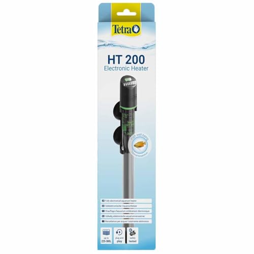 Tetra HT 200 - Potente riscaldatore per acquari Completamente Elettrico con LED di Stato a 3 Livelli per Il Controllo della Temperatura per acquari da 225-300 L