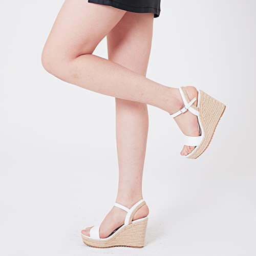 mikarka Women's Espadrille Wedge Sandals: Ankle Strap Platform Open Toe Wedges - Stylish High Heel Dressy Summer Wedges for Women, Inspired by Espadrilles4