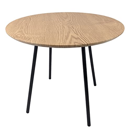 Beistelltisch rund MDF Ø55xH45cm Natur / Schwarz Cover